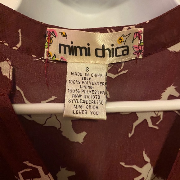 Mimi Chica Horse Pattern Dress Brick Red Size Small - Picture 7 of 8